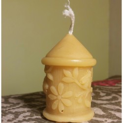 Bougie ruche ronde & fleurie